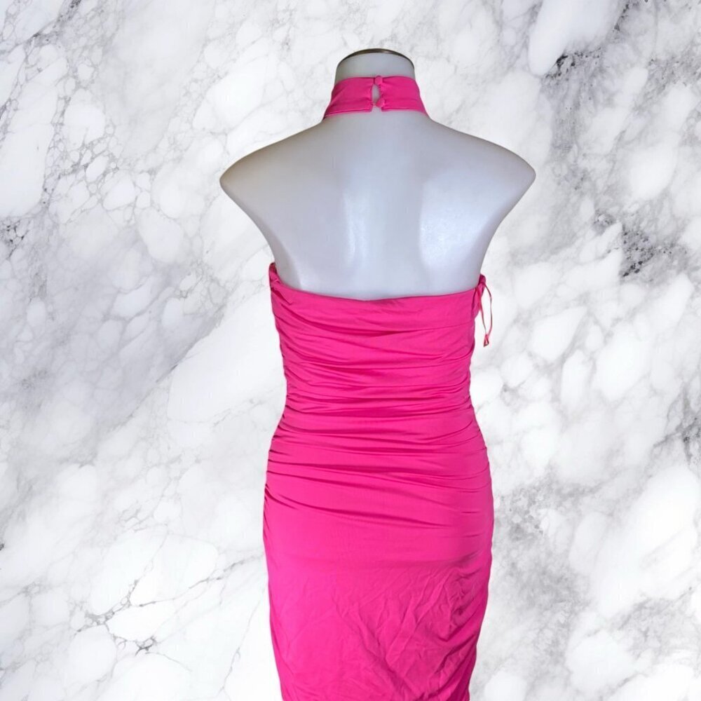 Superdown Mallory High Neck Dress - Hot Pink - Picture 9 of 12